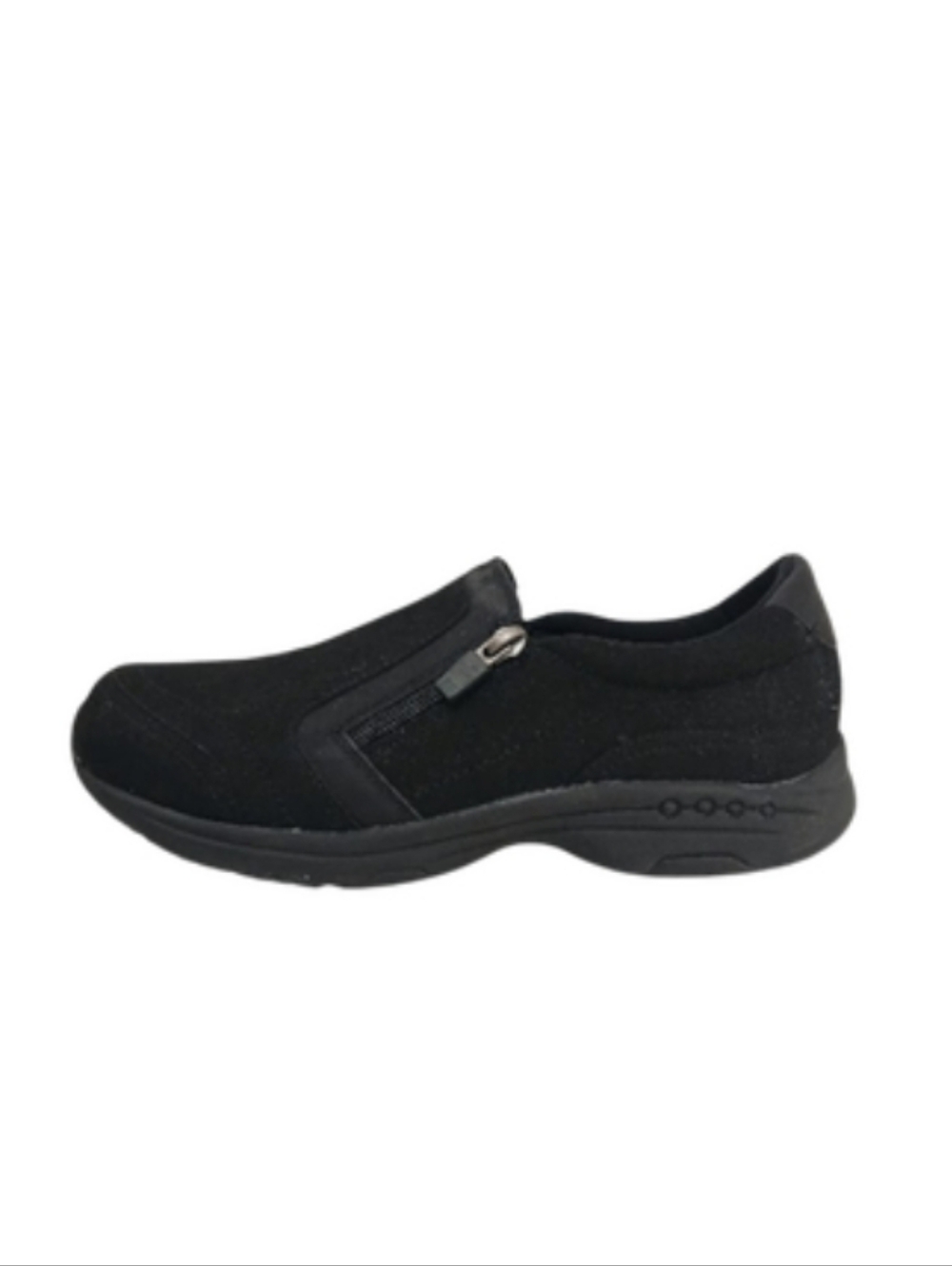 Easy Spirit Sneakers Women's Black Fabric Side Zip Comfort Walking Shoes